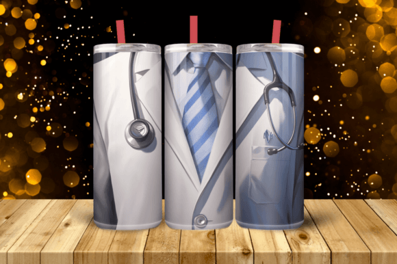 20 Oz Doctor Uniform Tumbler Wrap PNG Review