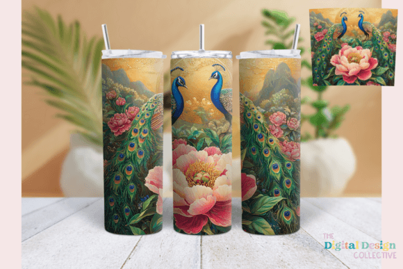 20oz Skinny Tumbler Peony Peacock Wrap Review