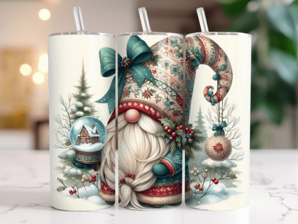 20oz Tumbler Christmas Gnome Wrap PNG Review