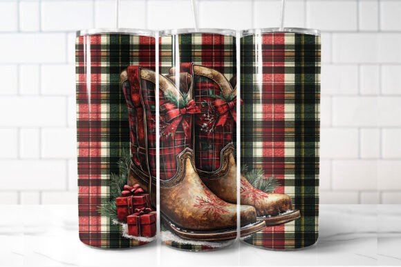 Christmas Cowboy Boots 20oz Tumbler Embroidery Design Review