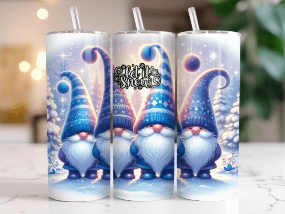 Christmas Gnome Let It Snow Tumbler Wrap