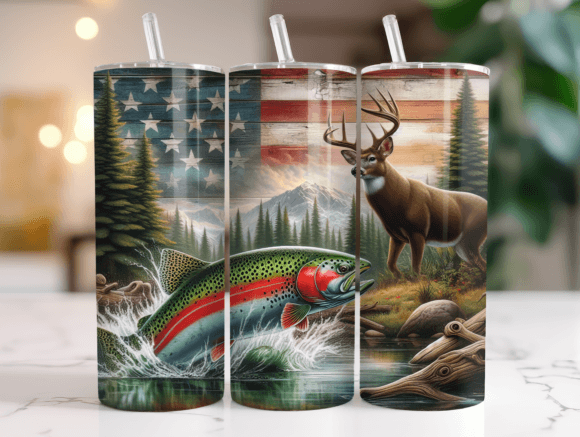 Fishing Hunting 20oz Tumbler Wrap PNG Review