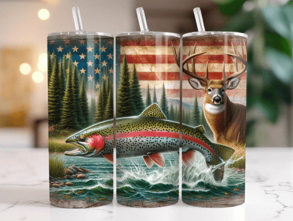 Fishing Hunting Tumbler Wrap 20oz PNG Review
