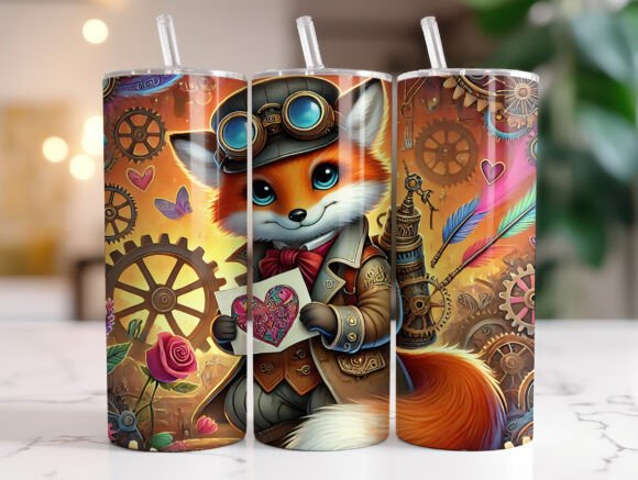 Fox Steampunk Valentine’s Day Tumbler Design Review