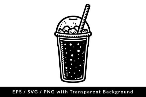 Frozen Frappe Line Art for Embroidery Projects