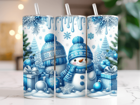 Merry Christmas Snowman Tumbler Wrap