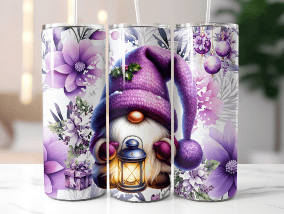 Purple Christmas Gnome Tumbler Wrap Review