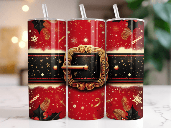 Santa Belt Christmas Tumbler Wrap Design Review