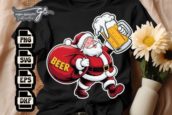 Santa Drinking Beer Funny Xmas SVG Review
