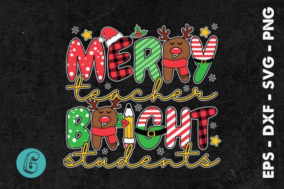 Xmas Merry Teacher Bright Students SVG Review